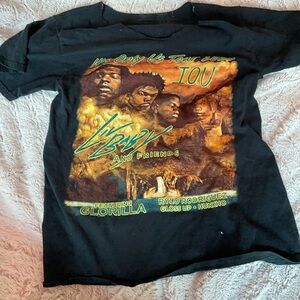 Black Graphic T-Shirt with Colorful Print